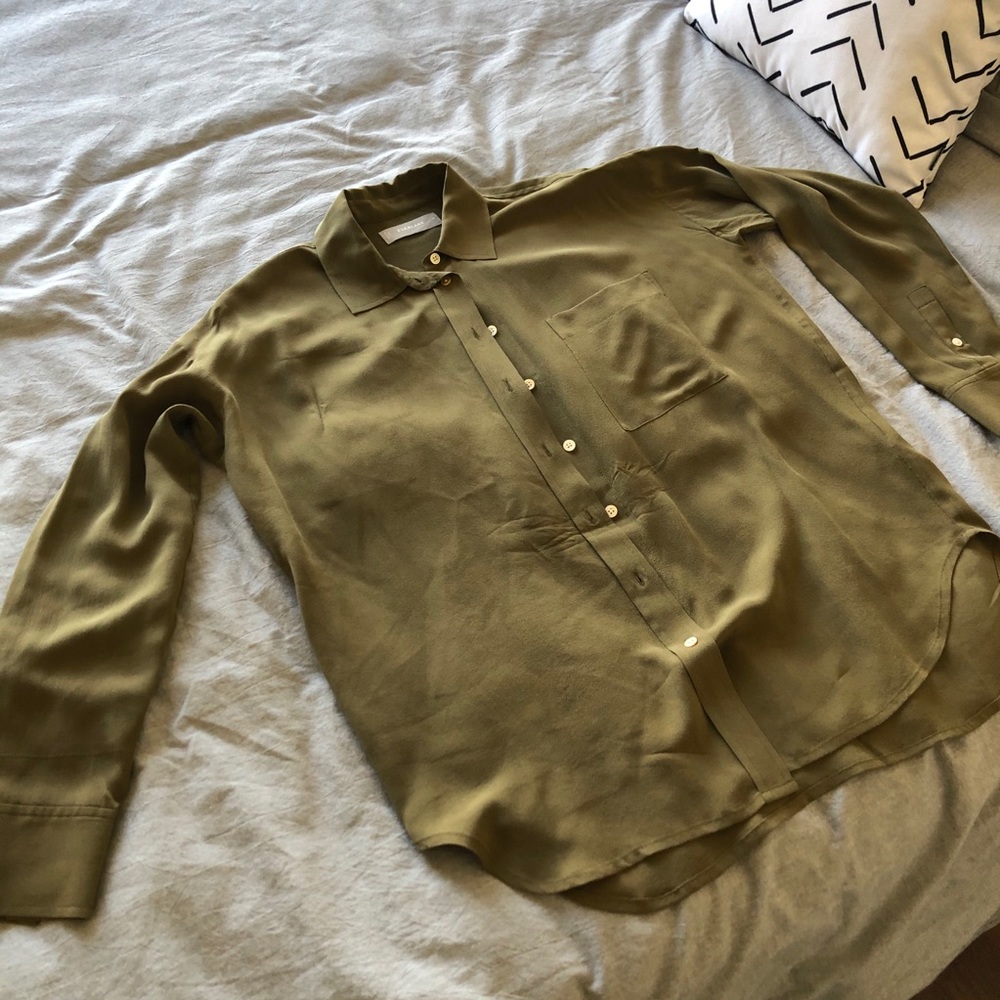 Everlane Oversized Silk Blouse (Size 00)